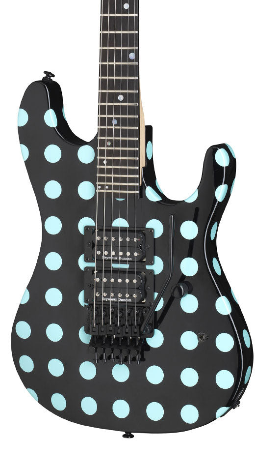 Kramer Nightswan Electric Guitar in Black with Blue Polka Dots