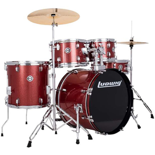 Ludwig Accent Series 5-Piece Drumset - Red Sparkle