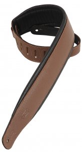 Levy's PM32 2.5" Leather Strap with Foam Padding In Brown