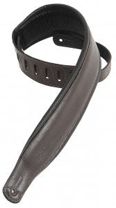 Levy's PM32 2.5" Leather Strap with Foam Padding in Dark Brow
