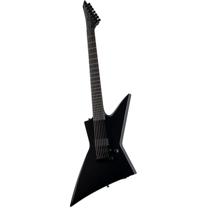 ESP LTD EX-7 Baritone Black Metal Electric Guitar, Black Satin