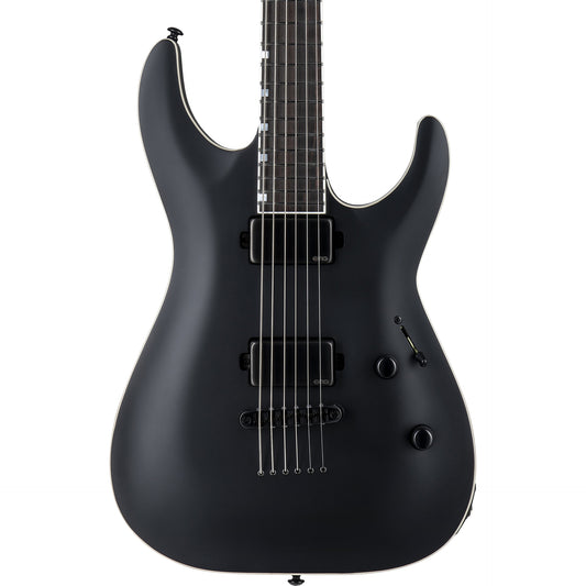 ESP LTD MH-1000 Baritone Electric Guitar, Black Satin