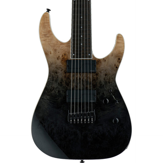 ESP LTD M1007HTBPBLKFD Deluxe M Series 7 String Guitar in Black Fade