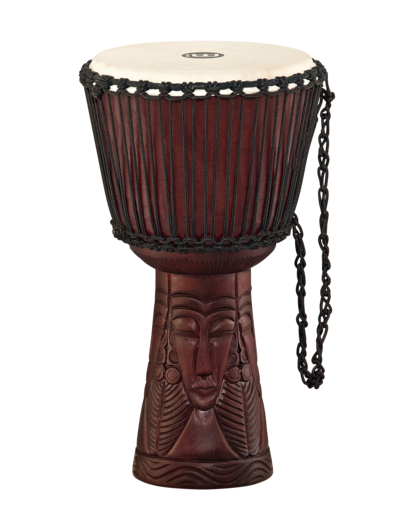 Meinl PROADJ4L 12” Rope Tuned Djembe Drum w/ African Queen Carving