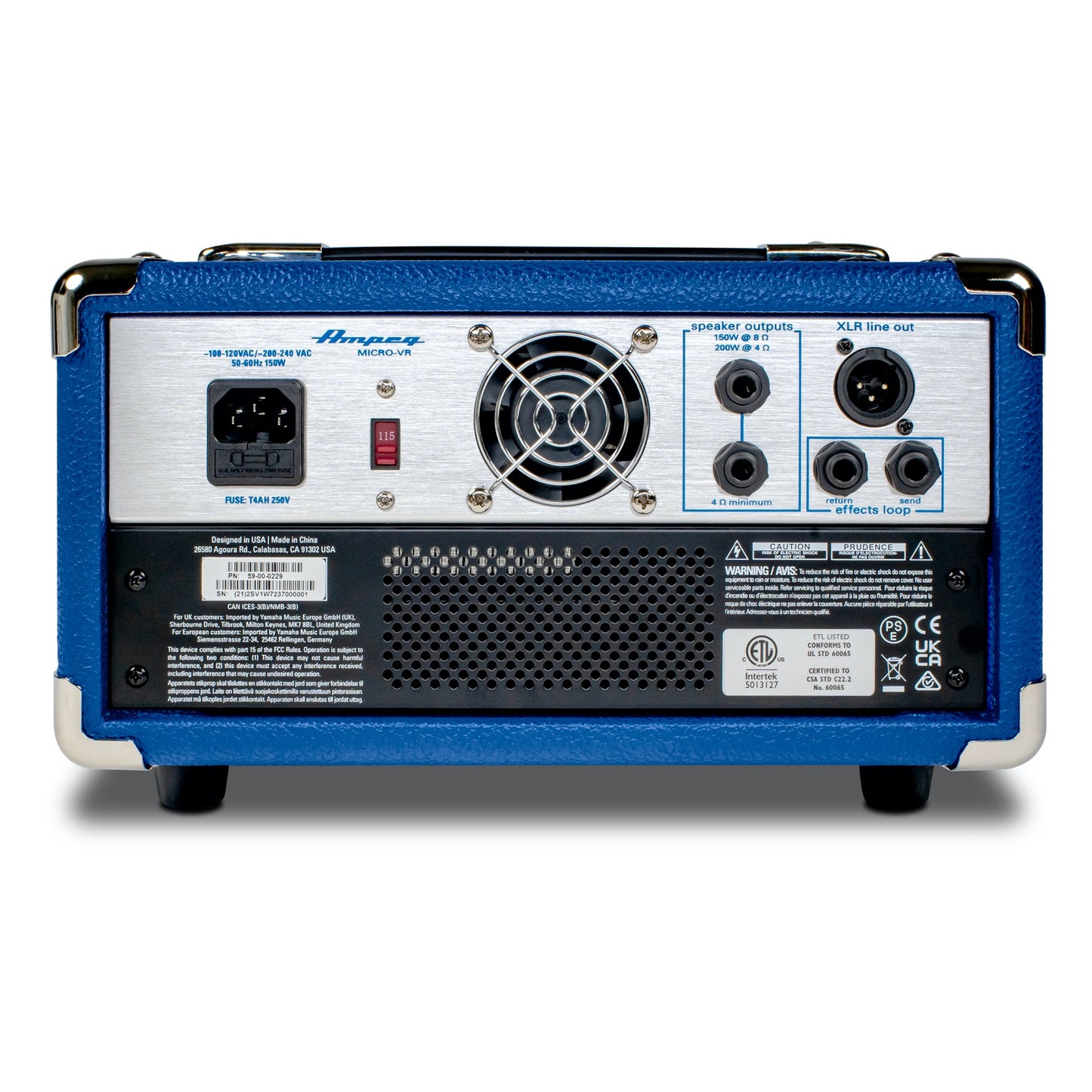 Ampeg SVT Micro VR 200-watt Classic Head - Limited Edition Blue Bass Head