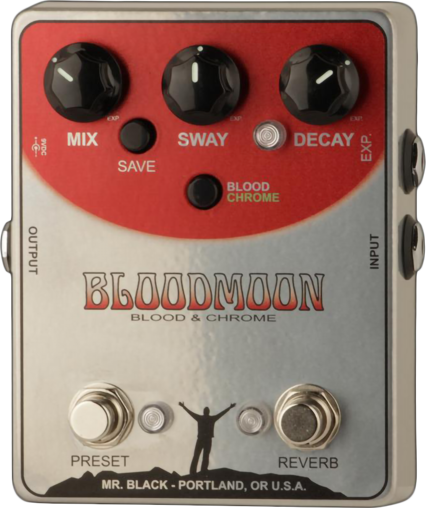 Mr. Black BloodMoon Blood & Chrome Modulated Reverberator Pedal
