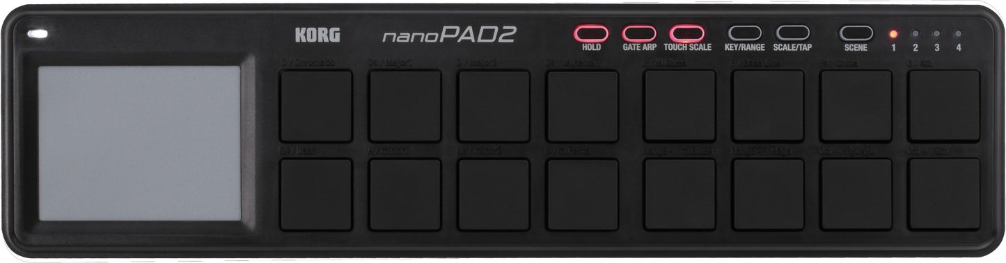 Korg nanoPad2 USB-Powered Slim-Line Pad Kontroller Black