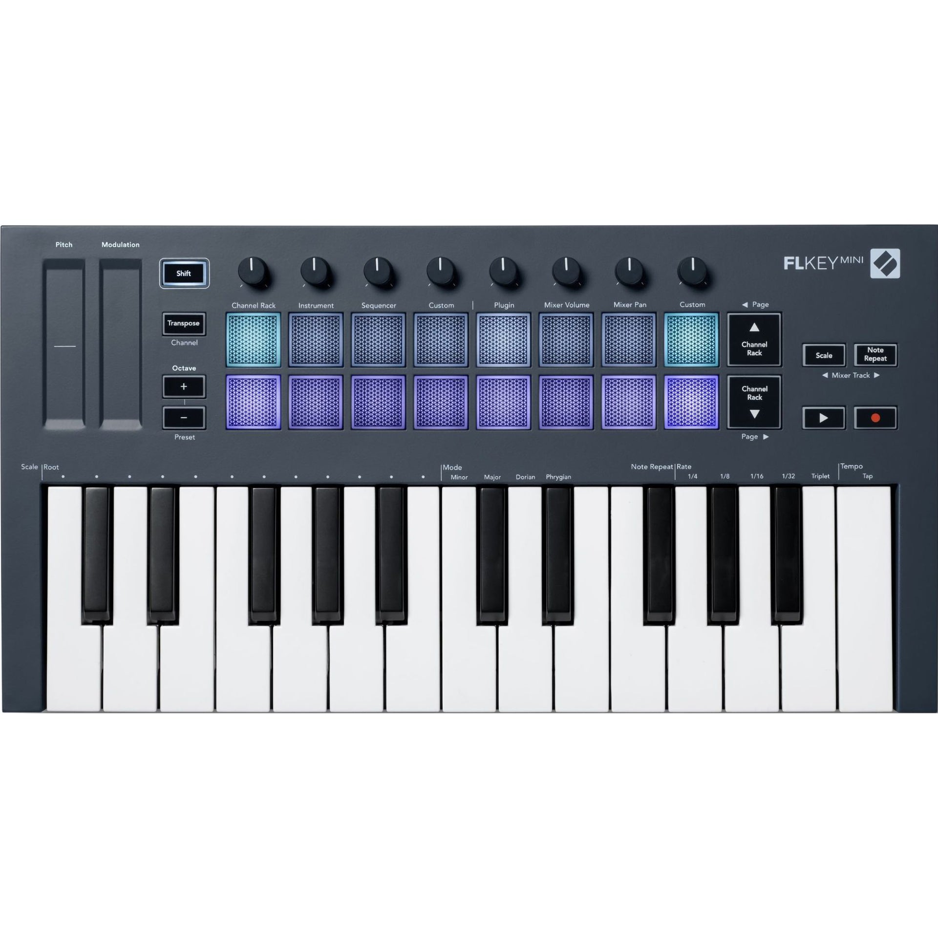 Novation FLKey Mini compact 25-mini-key MIDI keyboard for FLStudio – Alto Music