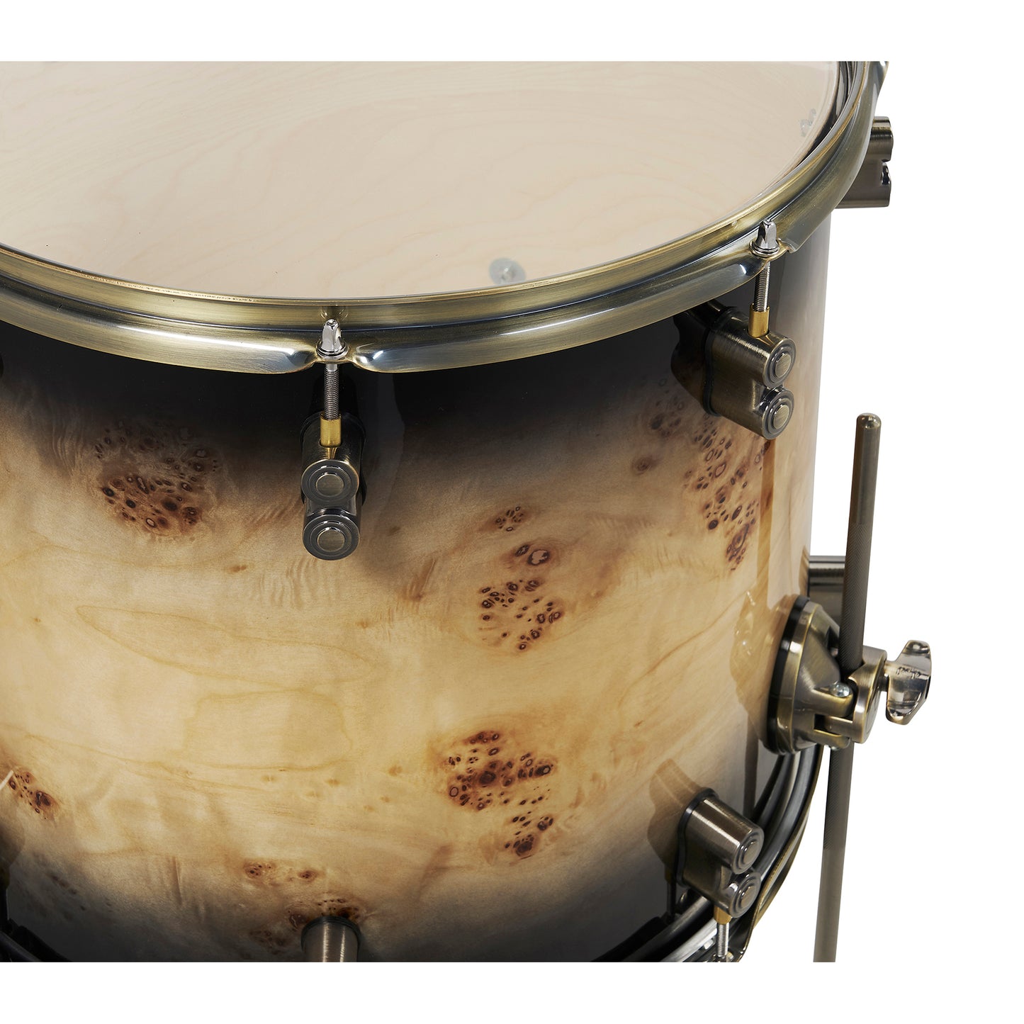 Pacific Drums & Percussion LTD 4-Piece Shell Kit - Mapa Burl-Black Burst Lacquer