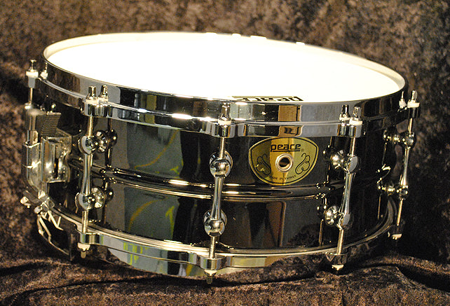 Peace SD142 5.5X14 Black Chrome Plated Brass Shell Snare with Die
