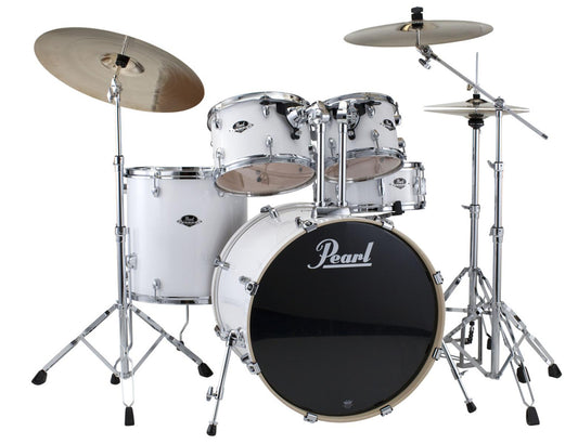 Pearl Export Series 5-Piece Drum Set with Hardware in Pure White