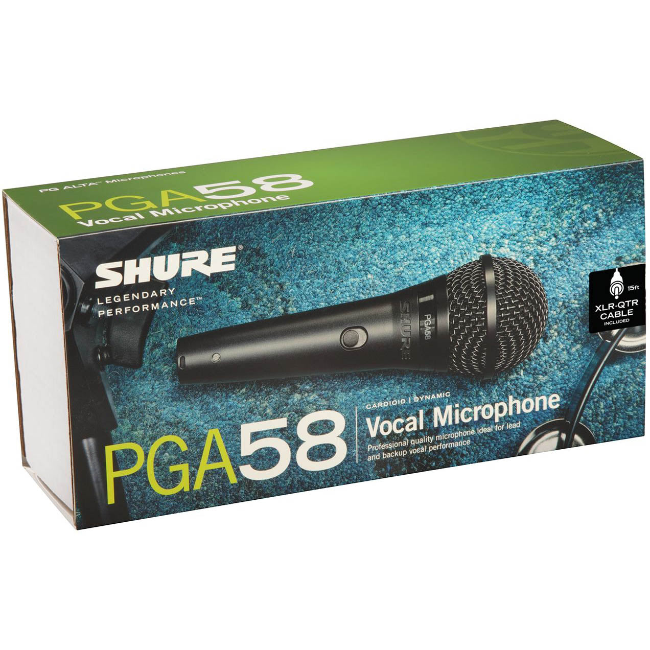 Shure PGA58-QTR Cardioid Dynamic Vocal Microphone with 15ft. XLR-QTR Cable