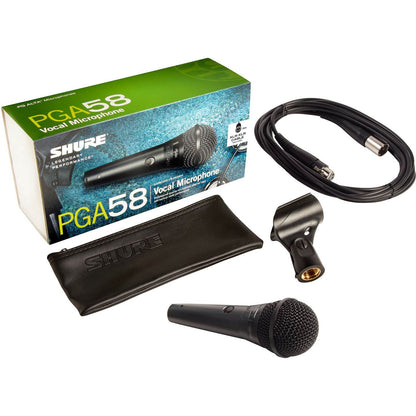 Shure PGA58-XLR Cardioid Dynamic Vocal Microphone with 15ft. XLR-XLR Cable