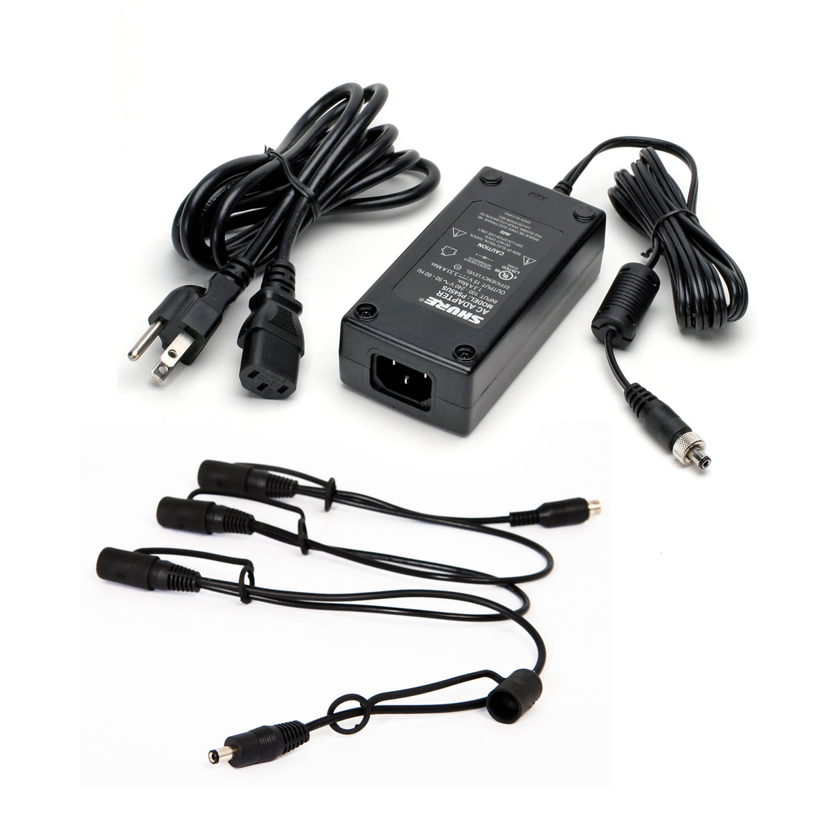 Shure PS124 In-Line Power Supply with Four-Connection Distribution Cable