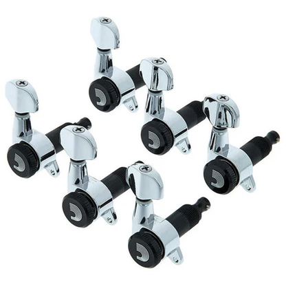 D’addario Auto-Trim Locking Tuning Machines, 6 In-line, Chrome