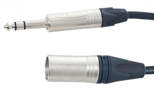 Rapco NBLC-3MS Neutrik TRS to XLR Male Balanced Line Cable - 3ft