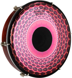 Remo Tuneable Frame Drum with Red Radial Cleartone Head 2X12