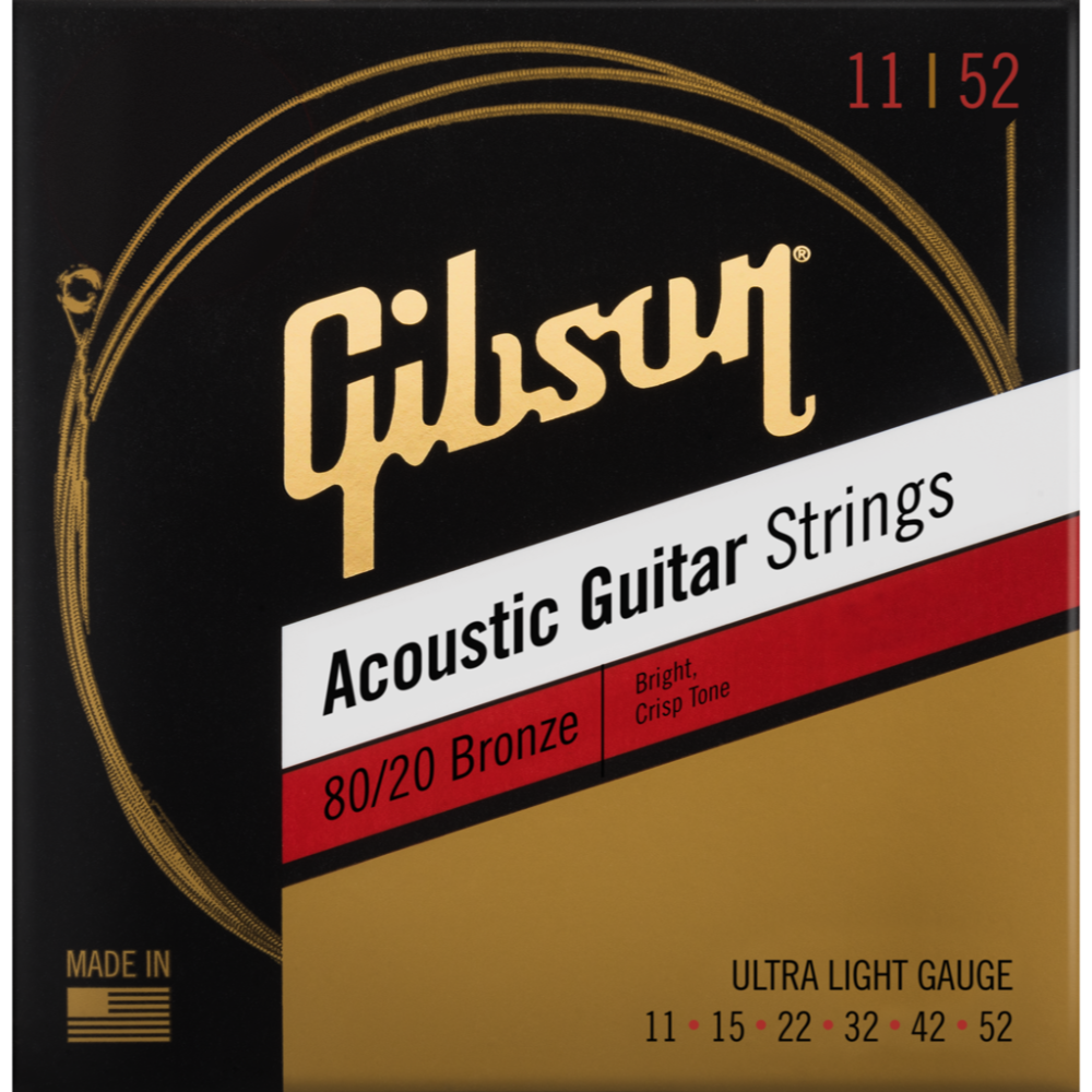 Gibson 80/20 Bronze Acoustic Guitar Strings - Ultra-Light