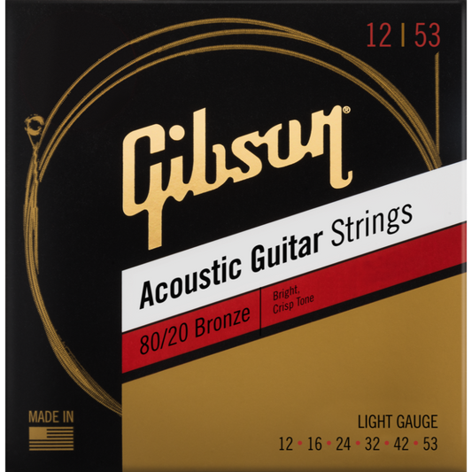 Gibson 80/20 Bronze Acoustic Guitar Strings - Light