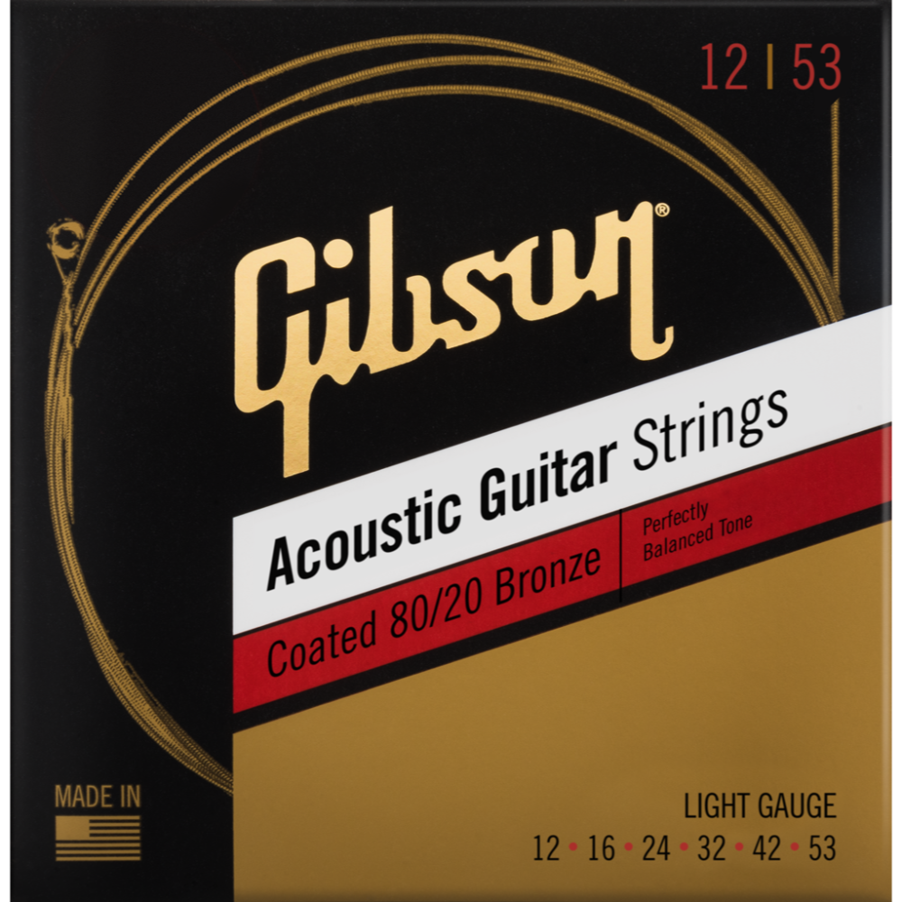 Coated 80/20 Bronze Acoustic Guitar Strings - Light