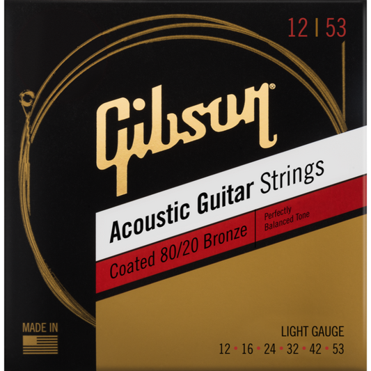 Coated 80/20 Bronze Acoustic Guitar Strings - Light
