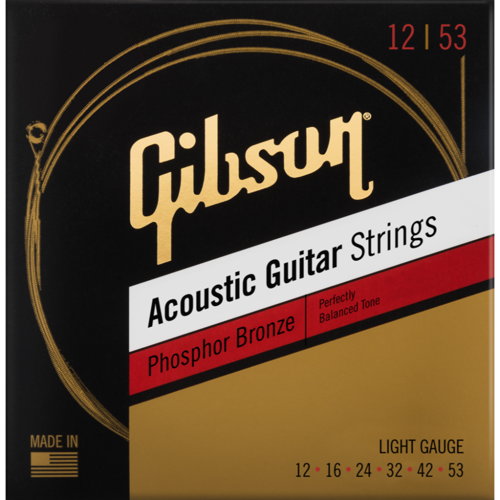 Gibson Phosphor Bronze Acoustic Guitar Strings - Light