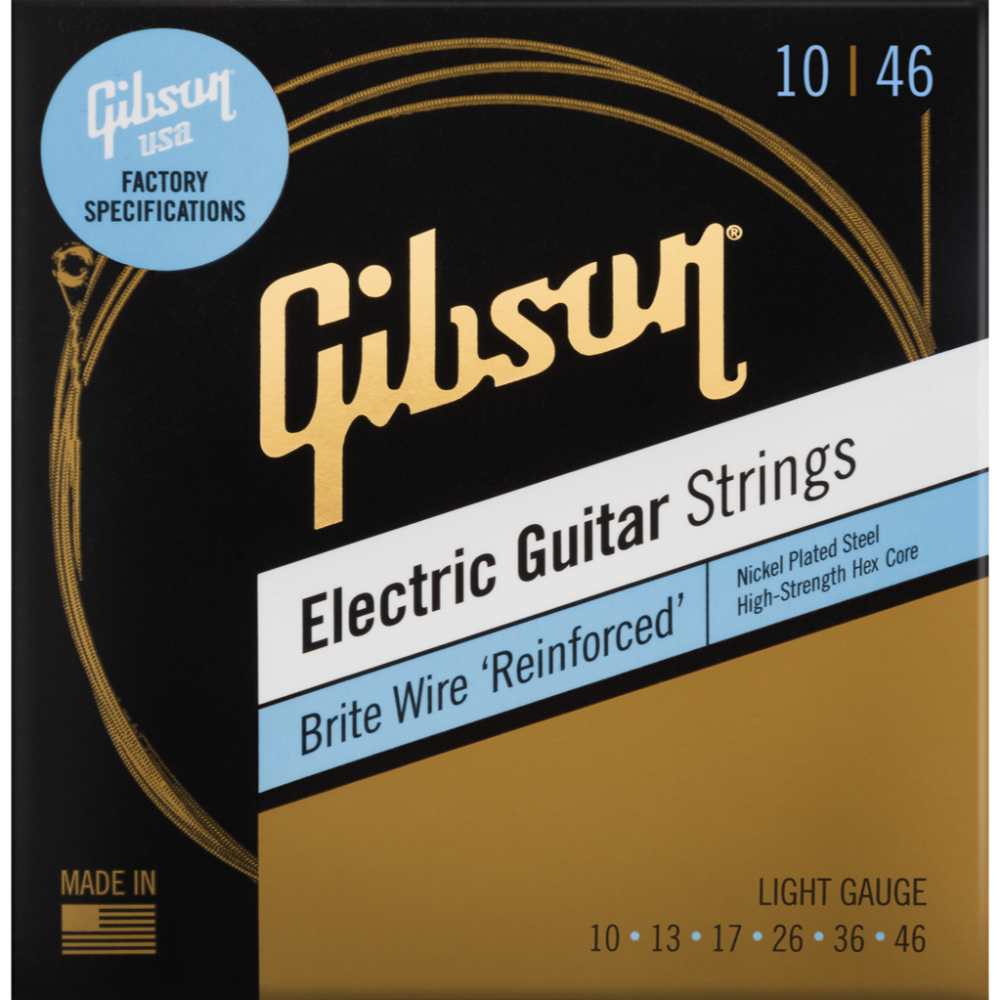 Gibson SEG-BWR10 Brite Wire ‘Reinforced’ Electric Guitar Strings Light