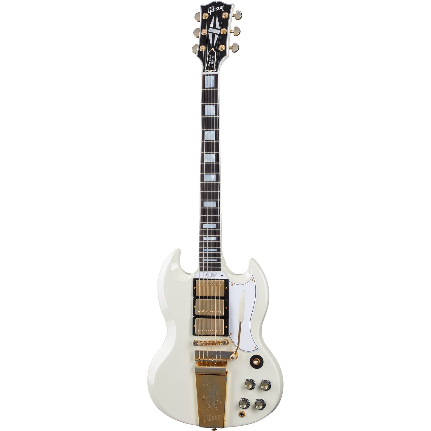 Gibson 1963 Les Paul SG Custom Reissue 3-Pickup w/Maestro VOS Classic White Gold