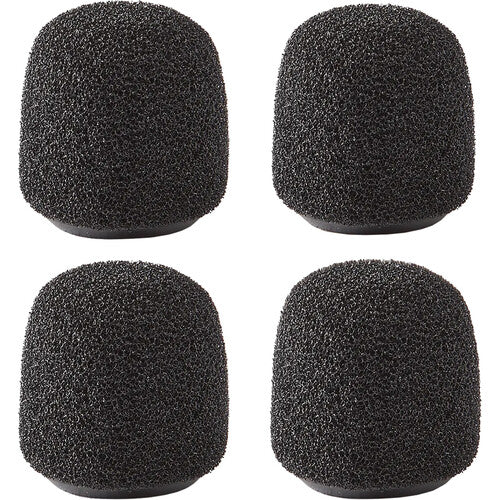Shure Snap-Fit Lavalier Foam Windscreen (Black, 4-Pack)