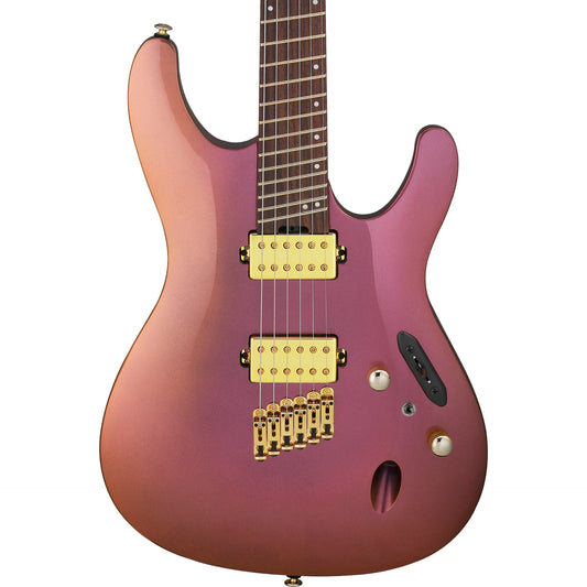 Ibanez SML721 Multi-Scale 6-String Electric Guitar in Rose Gold Chameleon