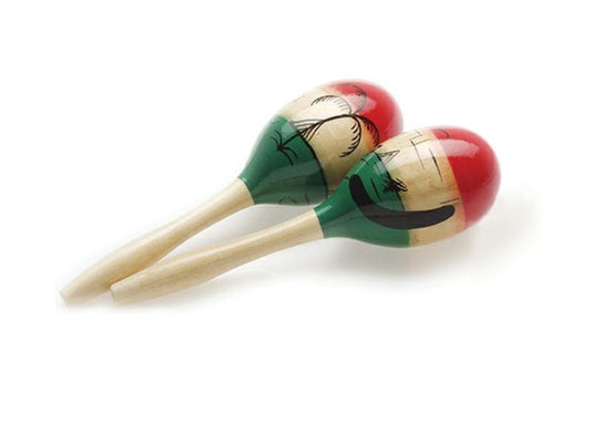 Stagg MWR26M Pair of Wooden Oval Maracas Mexican Style