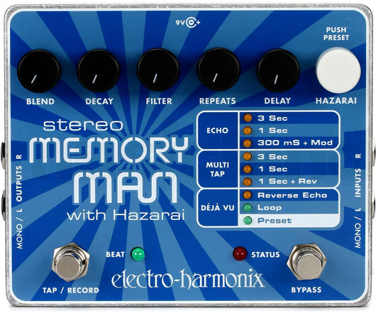 Electro Harmonix Stereo Memory Man with Hazarai Delay / Looper Pedal