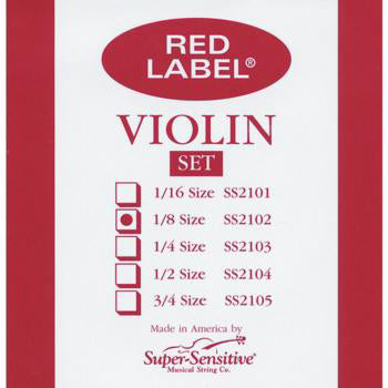 Super Sensitive SS2102 Red Label 1/8 Violin String Set