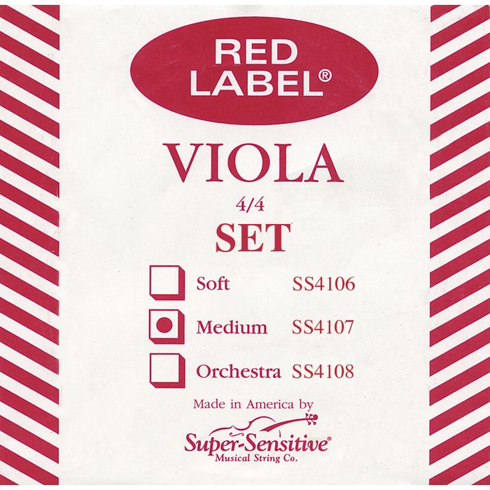 Super Sensitive SS4107 Red Label 4/4 Medium Viola String Set