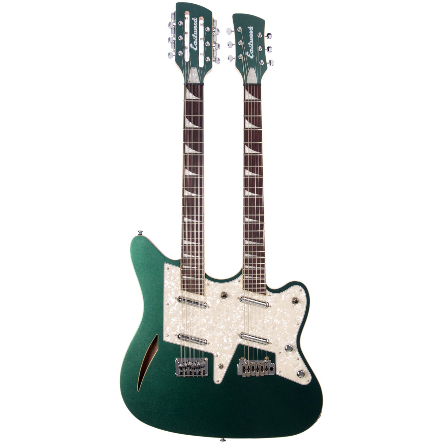 Eastwood Guitars Surfcaster 12/6 Double Neck Electric Guitar - Metallic Green