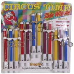 Trophy 30c Circus Time Slide Whistle Assorted Colors