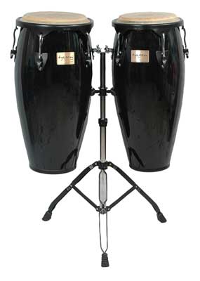 Tycoon Supremo Conga Drum Set with Stand in Black