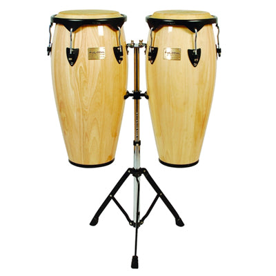 Tycoon Supremo Conga Set With Stand In Natural Finish