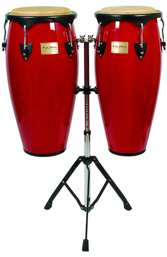 Tycoon Supremo Conga Set with Stand in Red Finish