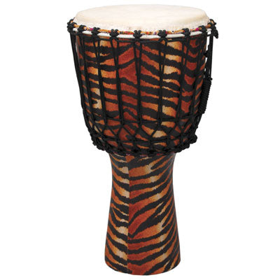Tycoon TAJ12F3 Rope Tuned Djembe Drum with Tiger Stripes