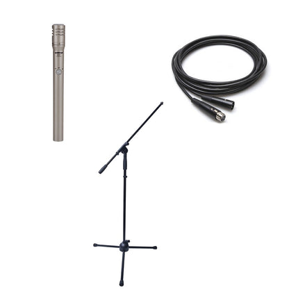 Shure SM81 Instrument Microphone Bundle- Shure SM81 Boom Stand and XLR Cable