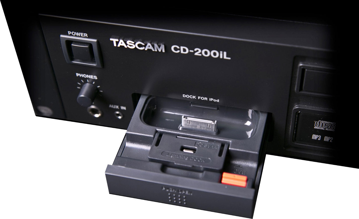 Tascam CD-200iL Professional CD Player with 30-Pin and Lightning iPod Dock (CD-200IL)