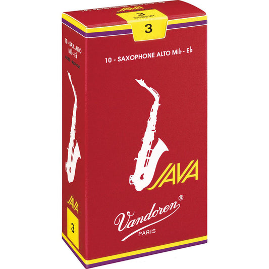 Vandoren Java Red Alto Saxophone Reeds Strength 2.5, Box of 10