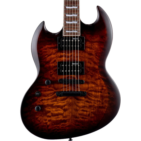 LTD Viper-256 Left Handed Electric Guitar, Dark Brown Sunburst