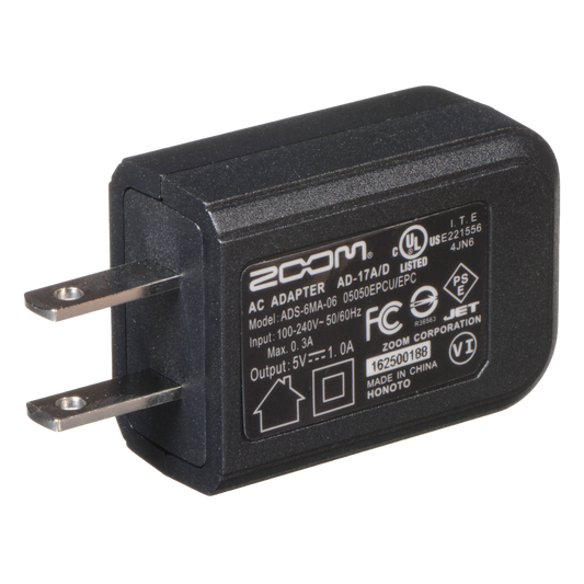 Zoom AD-17 AC Adapter for R8, H6, H2n, H1, & Q2HD Recorders
